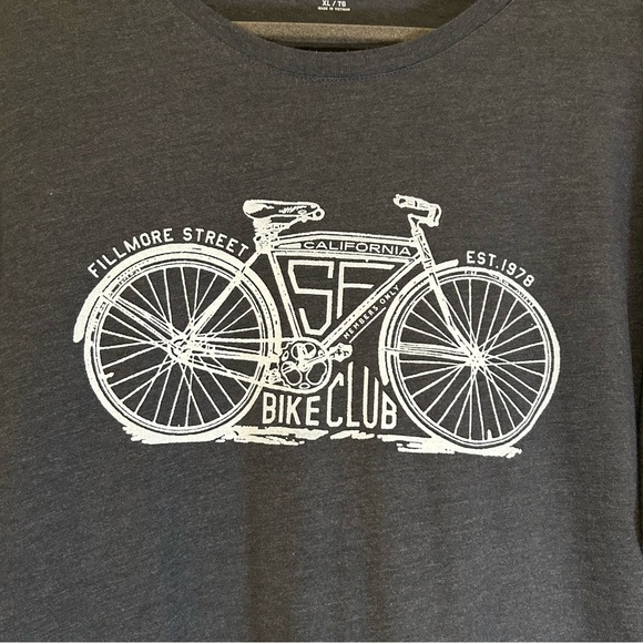 Banana Republic Women’s Long Sleeve Tee w/ Bicycle Graphic Charcoal Gray Size XL - Picture 3 of 5